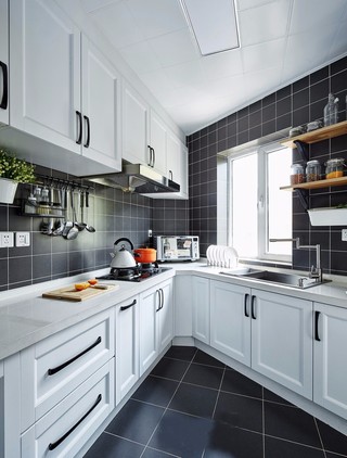 宜家北欧风格黑白厨房装修效果图