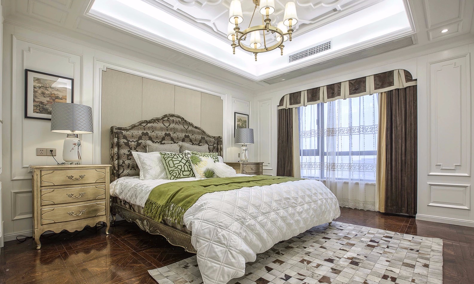 古典美式风格三居卧室装修效果图