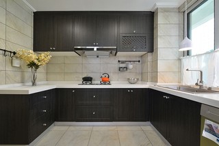142平现代美式风格厨房装修效果图