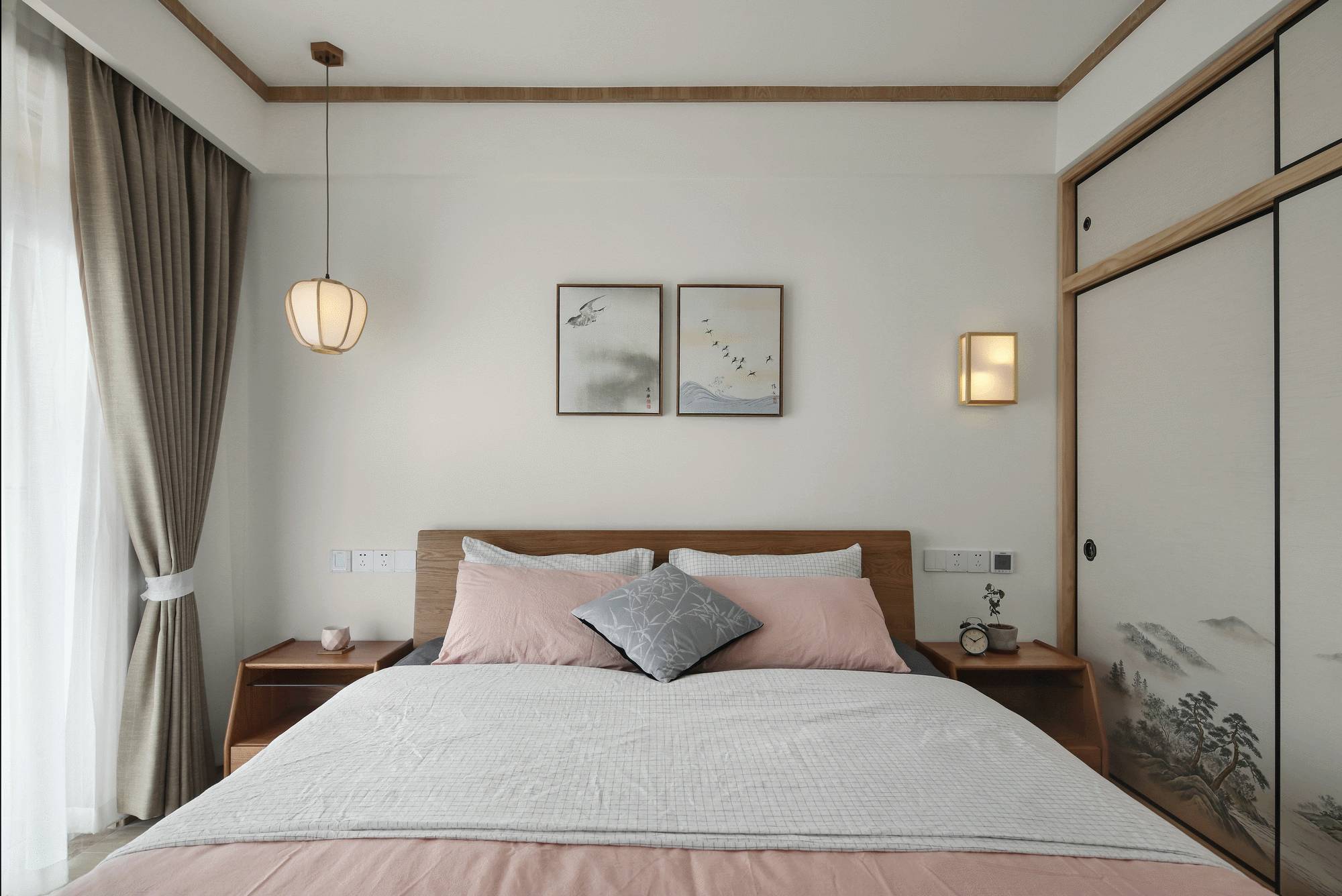 回归自然，日式原木风卧室 - 黑鲸设计家设计效果图 - 每平每屋·设计家
