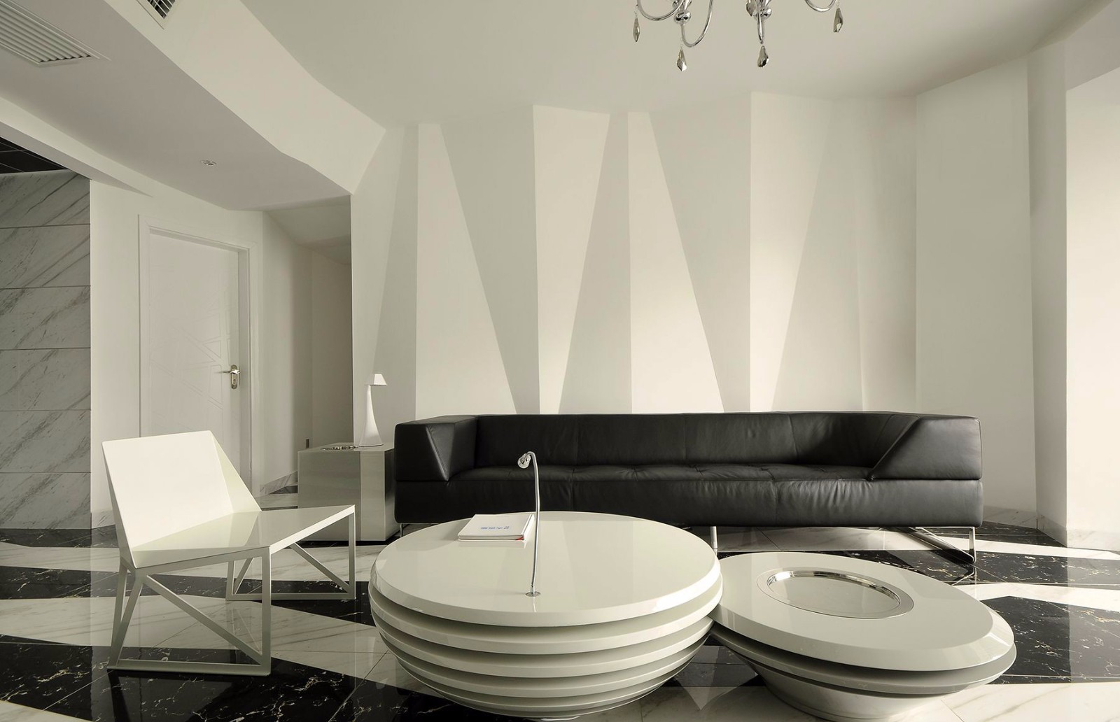 黑白简约现代风格沙发背景墙装修效果图