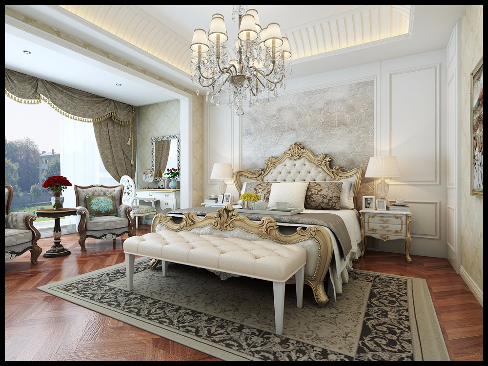 欧式风格别墅卧室装修设计效果图