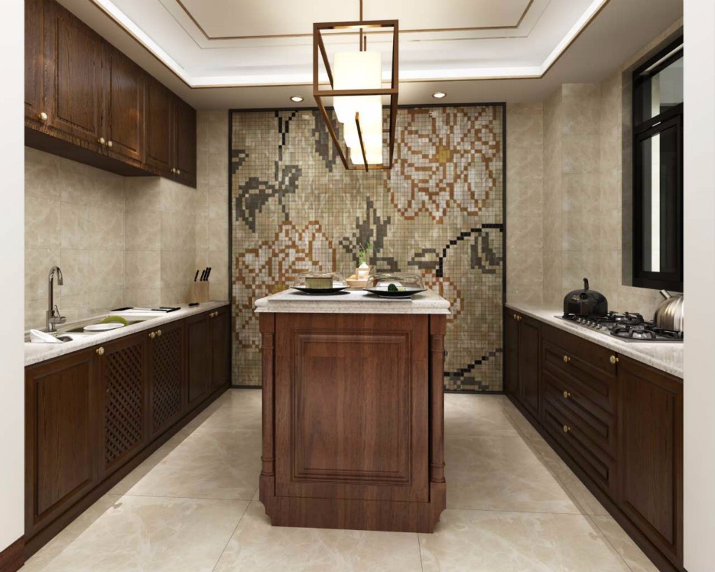 新中式公寓厨房装修设计效果图