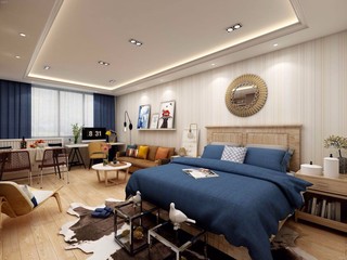 北欧单身公寓卧室装修效果图