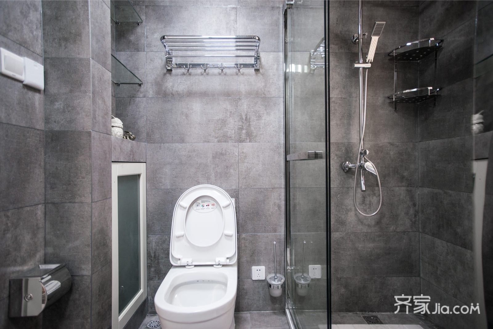 89平美式三居室装修淋浴房设计图