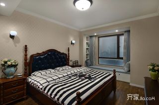 130平现代美式三居卧室装修效果图