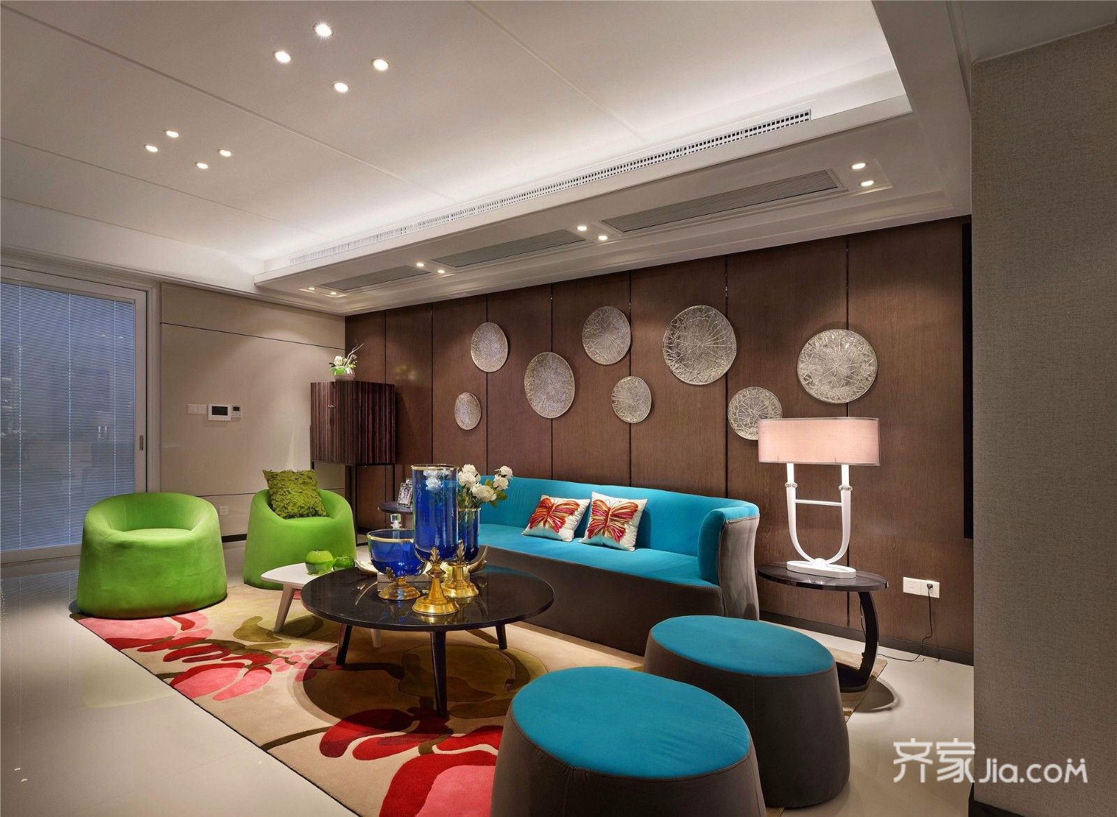150平现代时尚三居沙发背景墙装修效果图