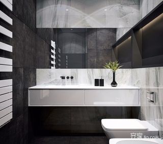 黑白灰现代简约两居装修洗手台设计图