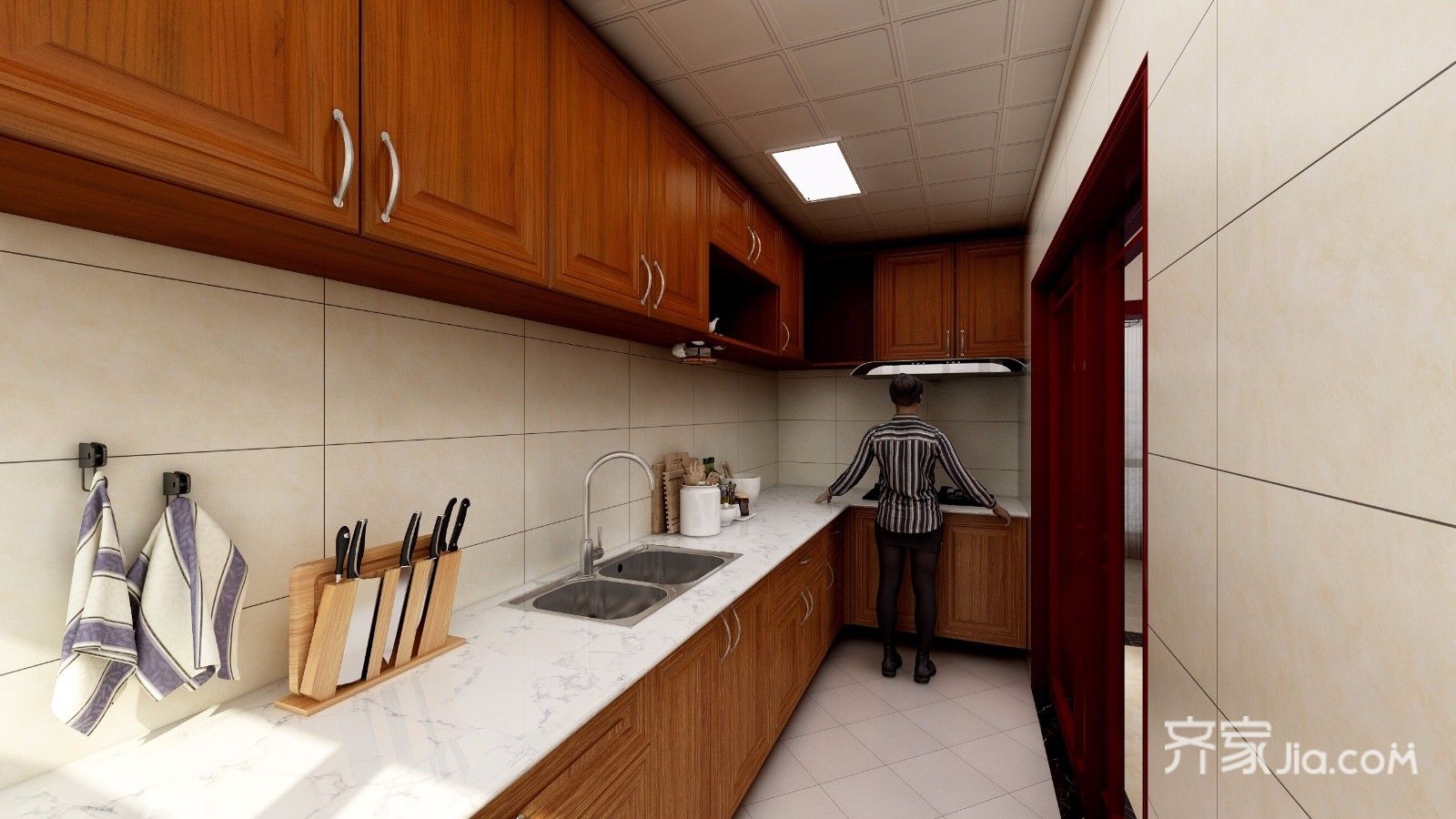 134平米中式风格厨房装修效果图