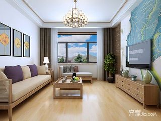 中式风格二居室装修效果图