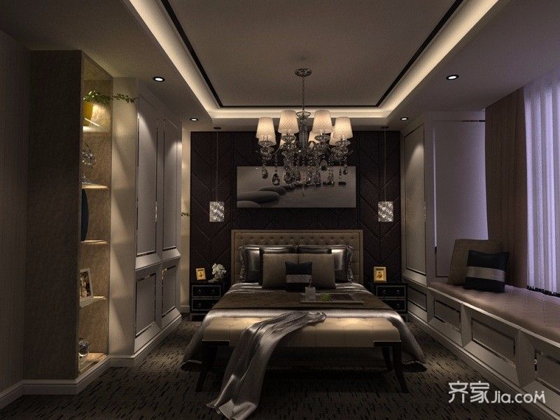 大户型,20万以上装修,四房装修,140平米以上装修,卧室,吊顶,卧室背景墙