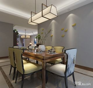 138平米新中式风格装修餐桌椅设计图