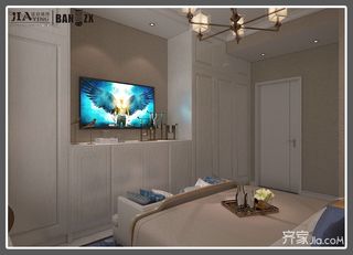 四居室新中式风格装修电视柜设计图