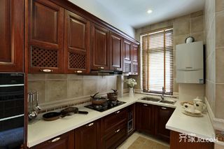 144平美式风格别墅厨房装修效果图