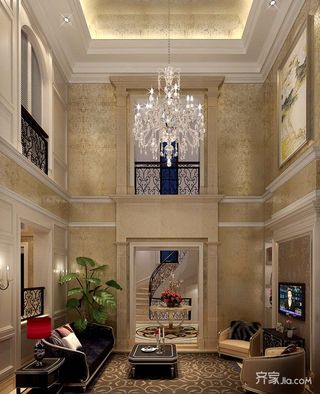 豪华古典欧式别墅客厅装修效果图