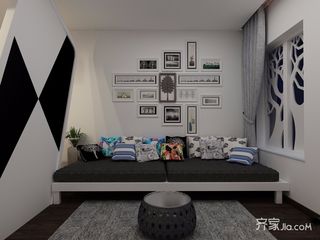 小户型现代风格公寓沙发背景墙装修效果图