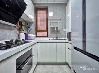 现代混搭三居室厨房装修设计图