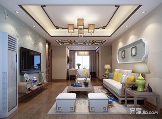 新中式风格二居客厅装修效果图
