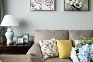 120平复式美式风格装修沙发边几图片