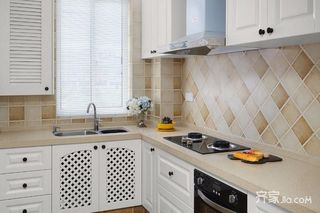 120平复式美式风格装修厨房搭配图