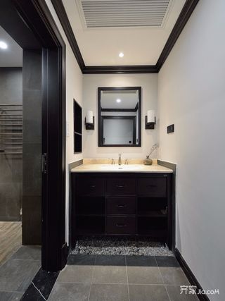三居室混搭风格装修浴室柜设计图