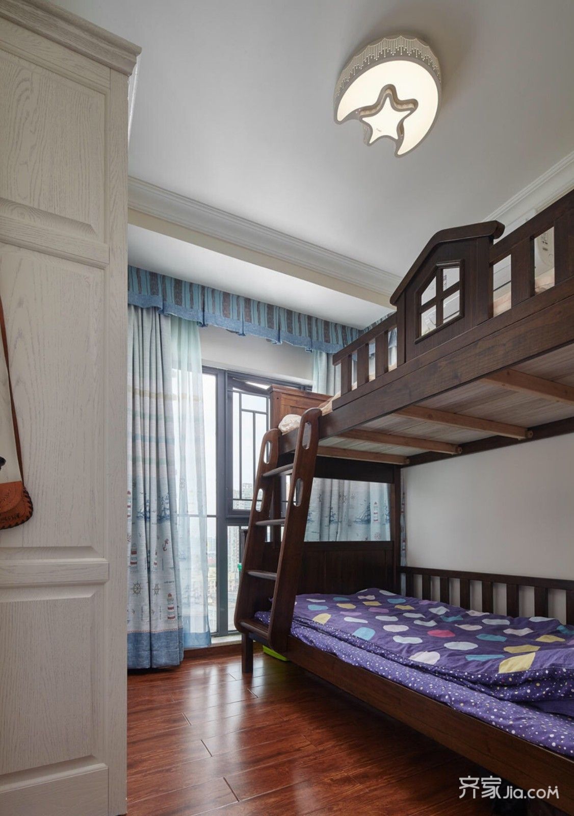125平美式风格三居装修儿童房设计图
