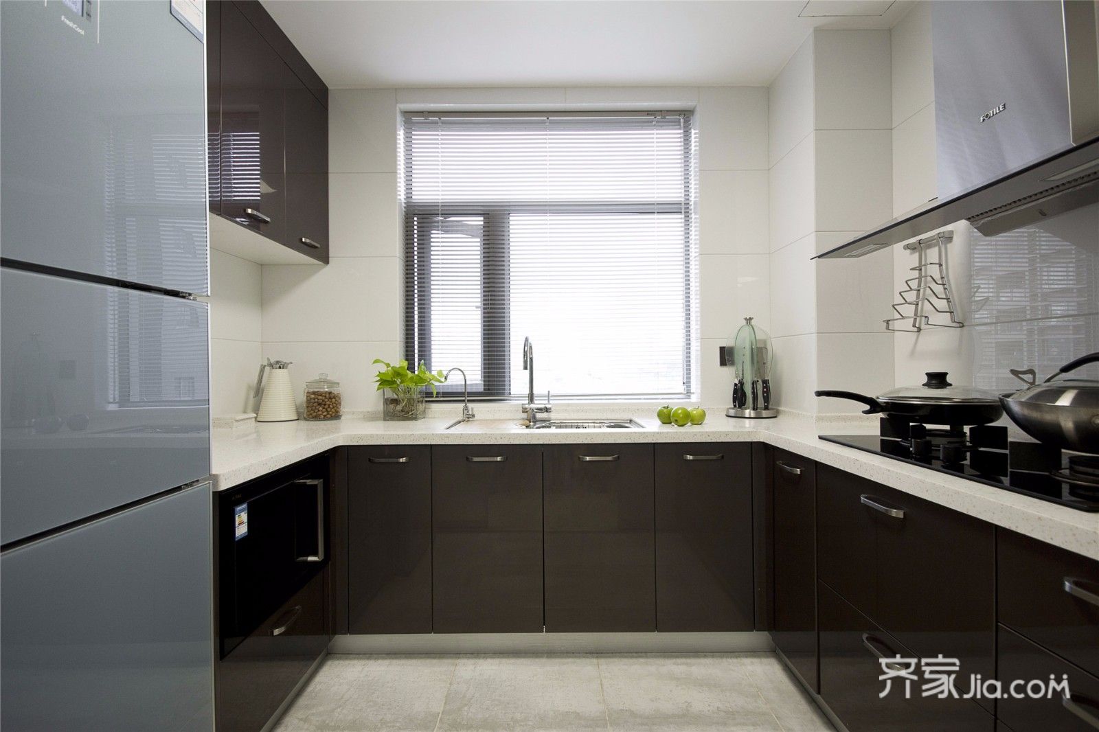90㎡中式风格三居厨房装修效果图