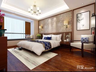 120平三居中式风格卧室装修效果图
