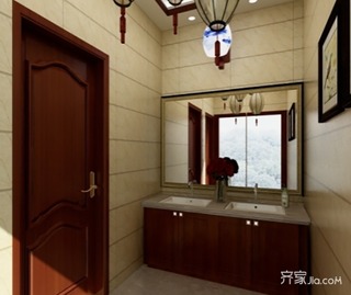 新中式风格私房菜馆装修卫生间效果图