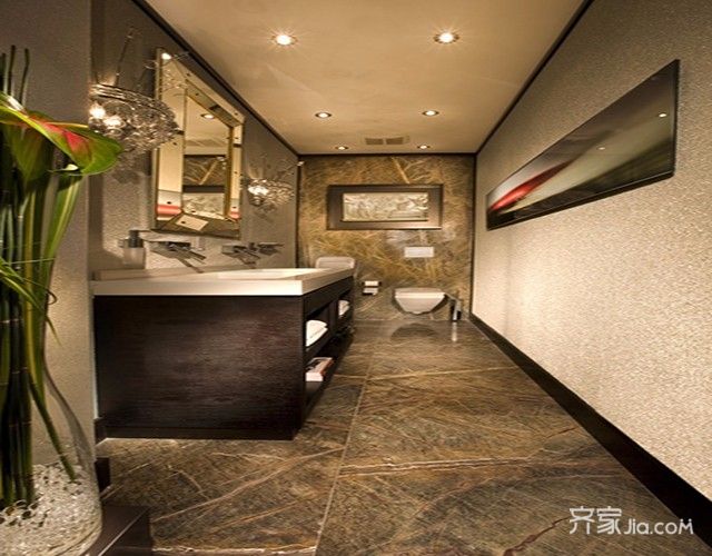 20万以上装修,140平米以上装修,loft风格,卫生间,洗手台,灰色