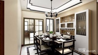 130平新中式三居室餐厅装修效果图
