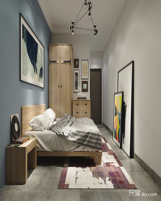 现代简约复式装修卧室搭配图 90平北欧风格二居装修卧室搭配图 小户型