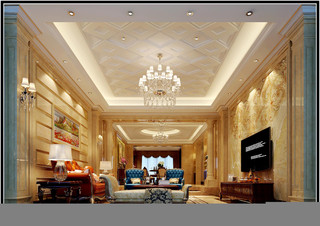 大户型豪华欧式客厅装修效果图