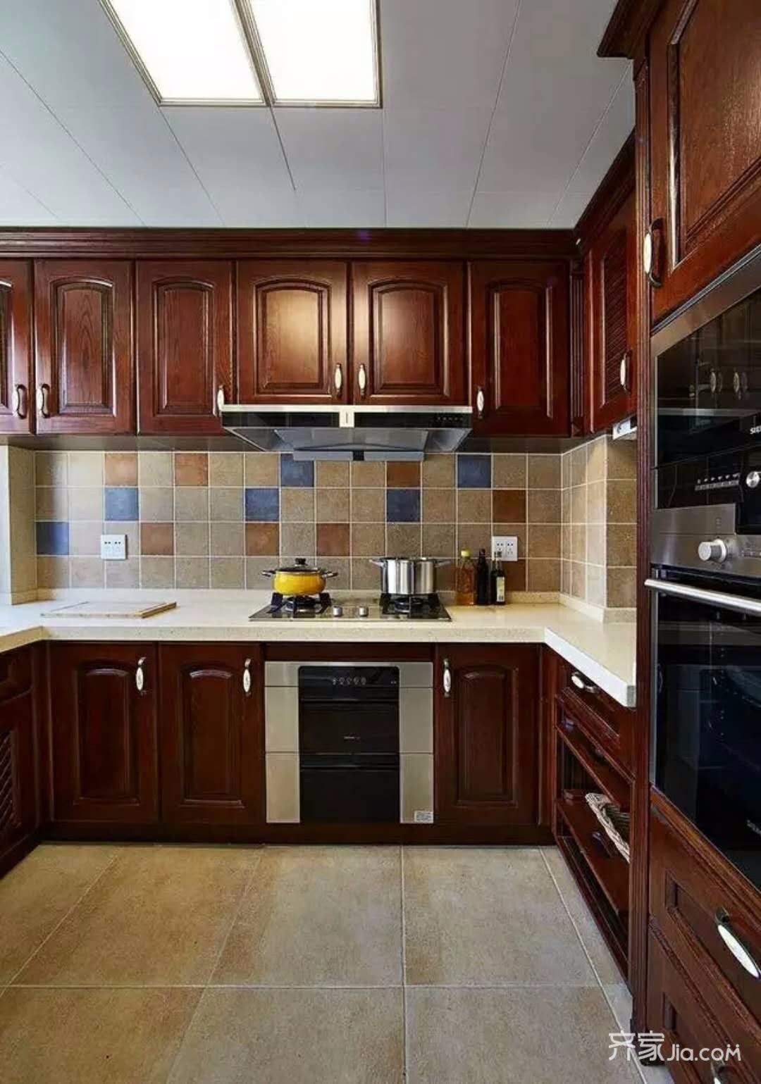 新中式二居室装修厨房实景图