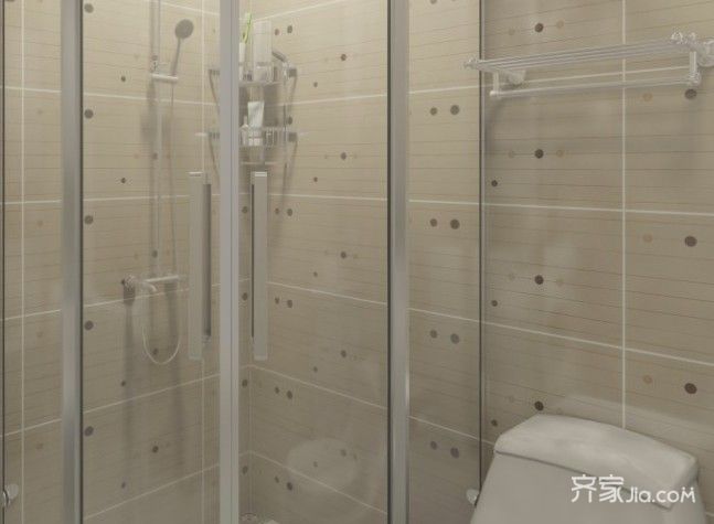 3万-5万装修,二居室装修,70平米装修,卫生间,现代简约风格,白色,淋浴房
