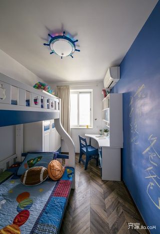 美式风情三居室装修儿童房效果图 