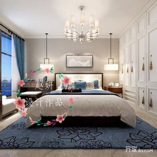 150㎡中式风格装修卧室设计图
