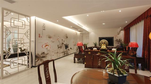 140平新中式三居室，背景墙很雅致连艺术家朋友都赞不绝口