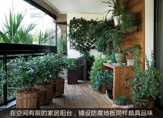 优选防腐木地板 打造精致园艺式阳台