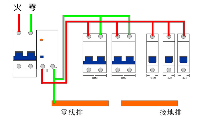 断路器怎么接线图图片