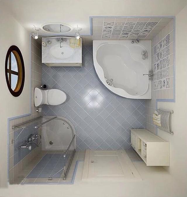 浴缸占用的位置比较小,是那种小型的浴缸,安装在卫生间的角落里正合适