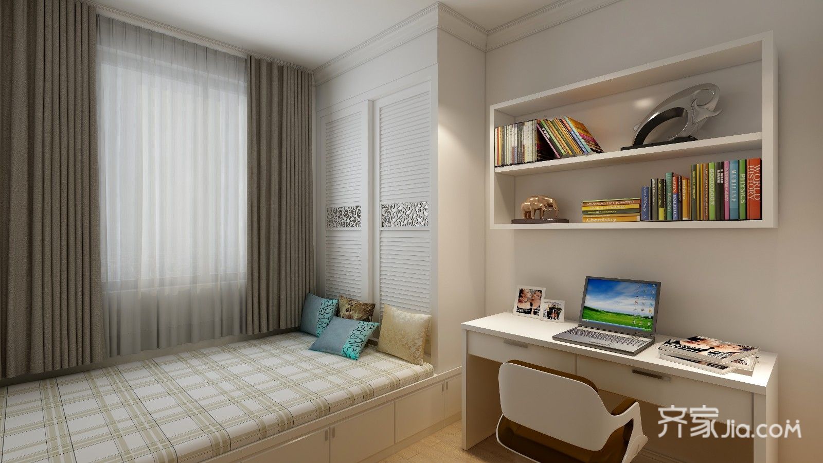 92现代三房装修效果图,温馨小三房装修案例效果图-齐家装修网