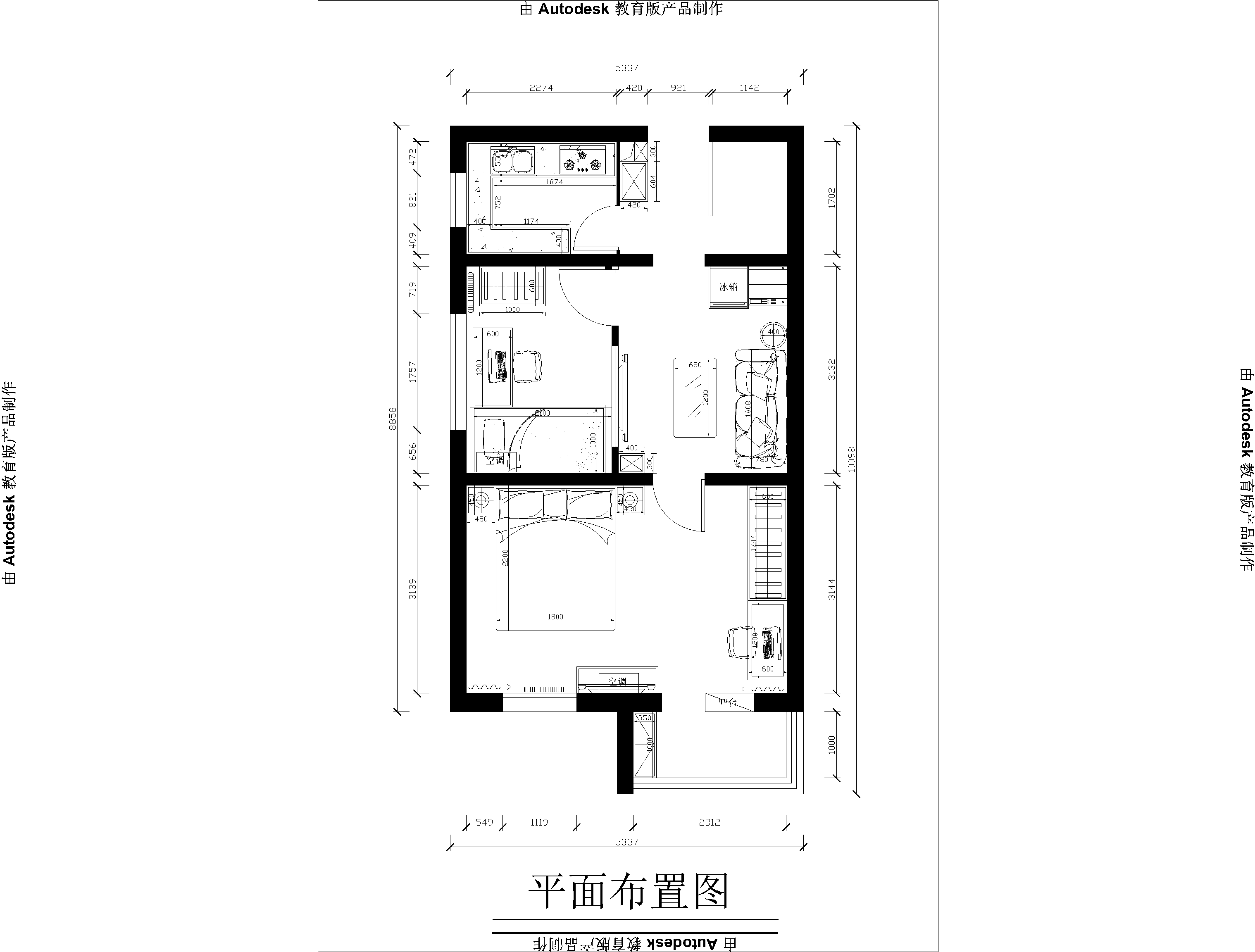 50平米平面图图片