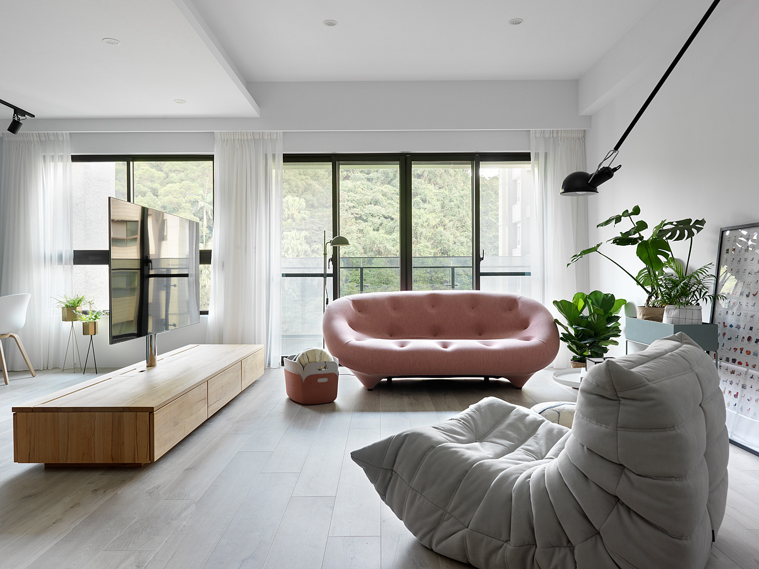 115㎡北欧风格三居装修沙发设计图