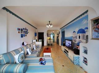 地中海风格二居室装修效果图
