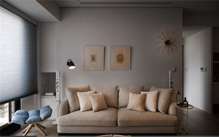 76平北欧风格二居沙发背景墙装修设计图