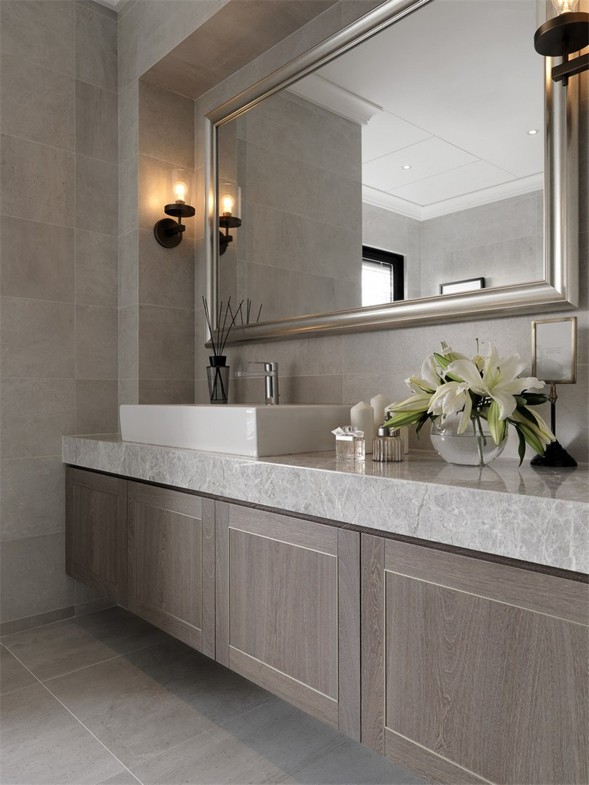 170平现代风格三居装修浴室柜设计图