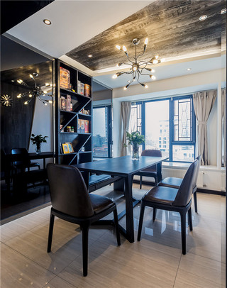 现代混搭风格二居室装修餐桌椅设计图