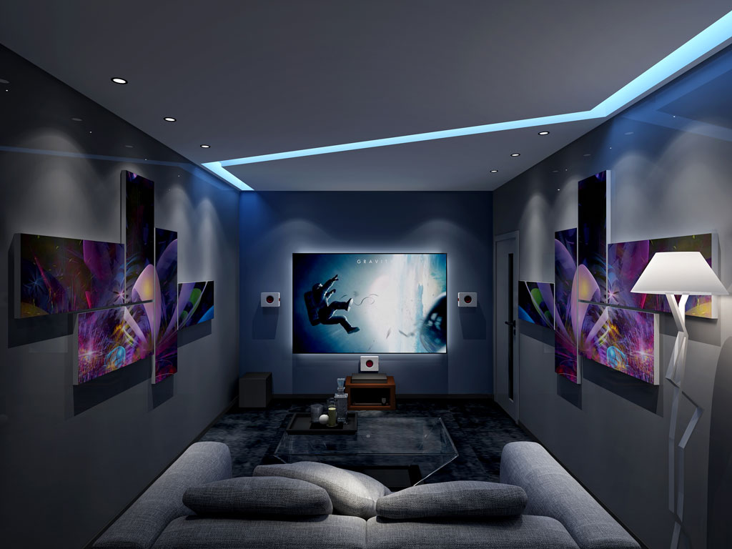 现代简约风私人影院效果图