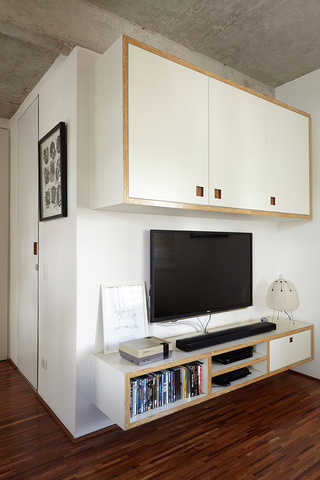 工业风格一居室装修电视背景墙设计图